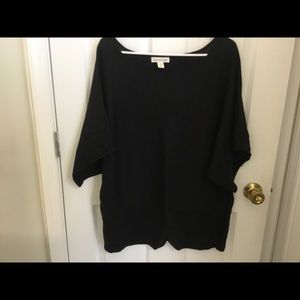 Black Metallic 3/4 Sleeve Sweater
